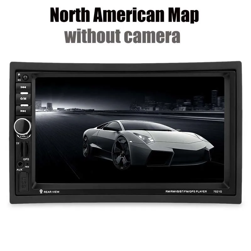 North American map 7 дюймов 2 Din автомагнитола Wince система автозвука стерео Авто Аудио Bluetooth 1080P FM радио камера заднего вида дистанционное управление - Цвет: North American map