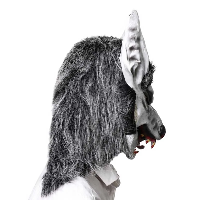 Анфас маска голова Волка оборотень Косплэй Халат с капюшоном в виде животного на