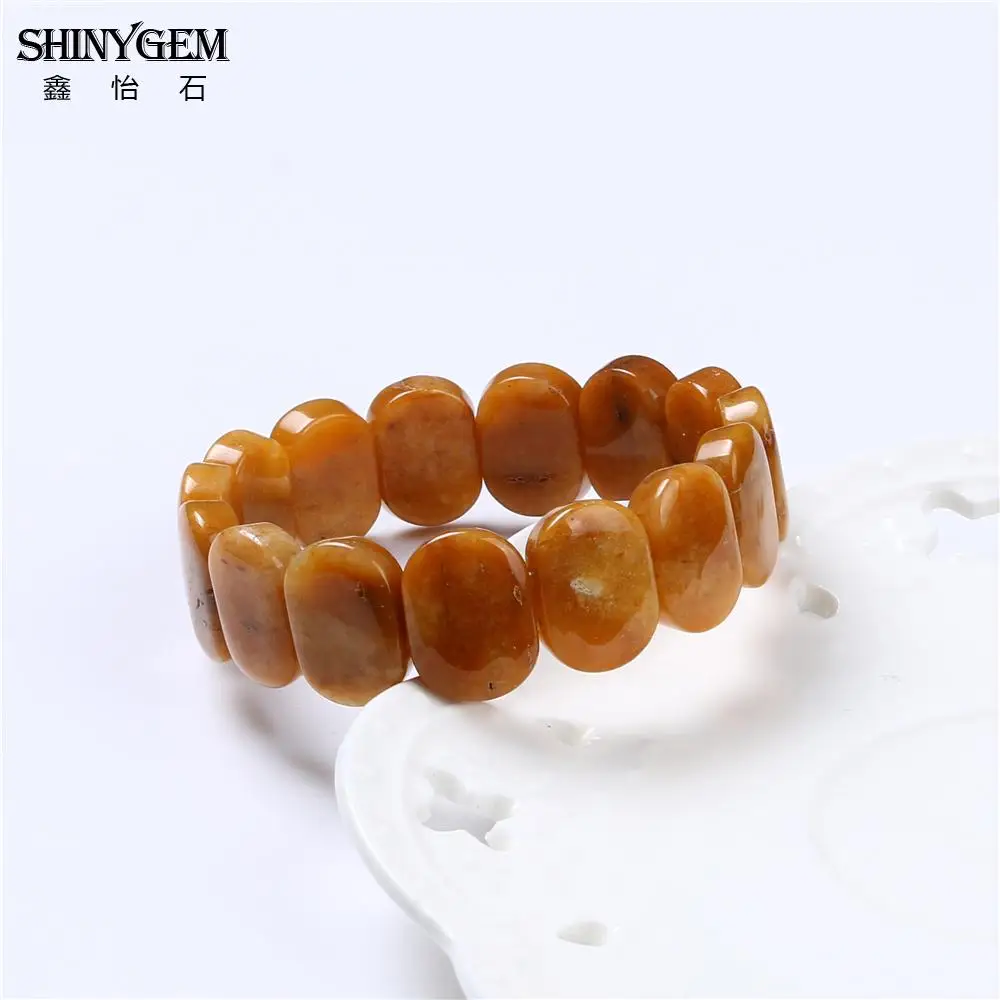 ShinyGem 13*18 мм овальные желтые нефриты браслеты и DIY ручной работы эластичные