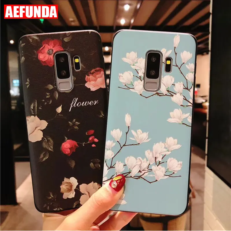 Сексуальный цветочный узор мягкий ТПУ чехол для телефона Samsung Galaxy S8 S9 плюс S9Plus Note 9