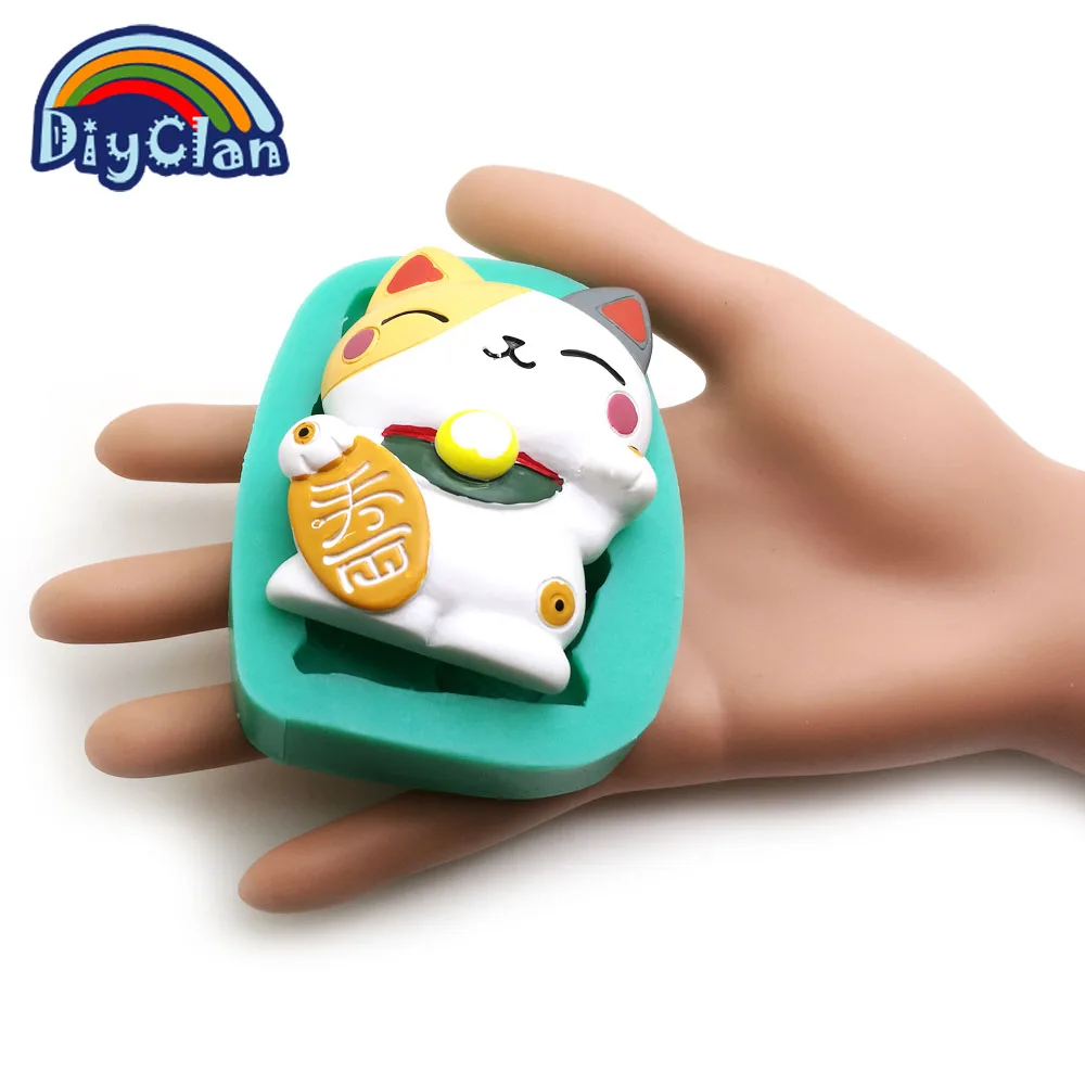 Lucky Fortune Cat Силиконовые формы для украшения торта любовь Кошка форма для шоколадного фондана животное Полимерная глина инструменты