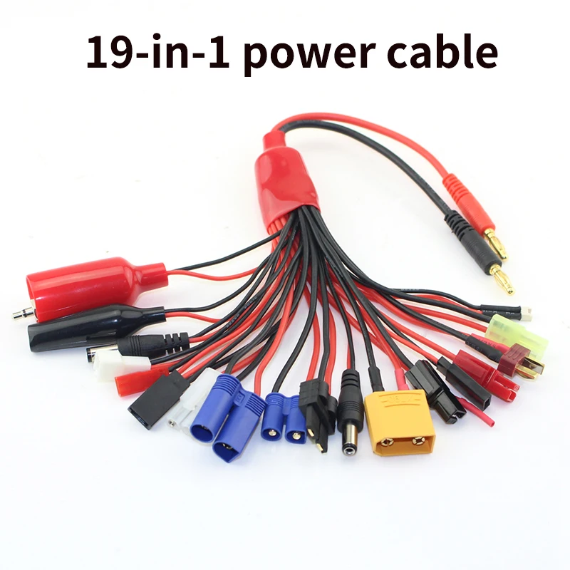 Adaptador de corriente multifunci&oacute;n 19 en 1, con conectores multienchufe, Cable de plomo, cuadric&oacute;ptero RC, pieza de Drones para coche-0