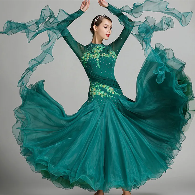 

ballroom dance competition dresses women waltz dance dress fringe standard ballroom dress foxtrot luminous costumes rumba dress