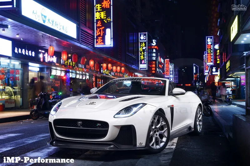 Комплект для тела из углеродного волокна подходит 2016 Jaguar F Type iMP Performance передний