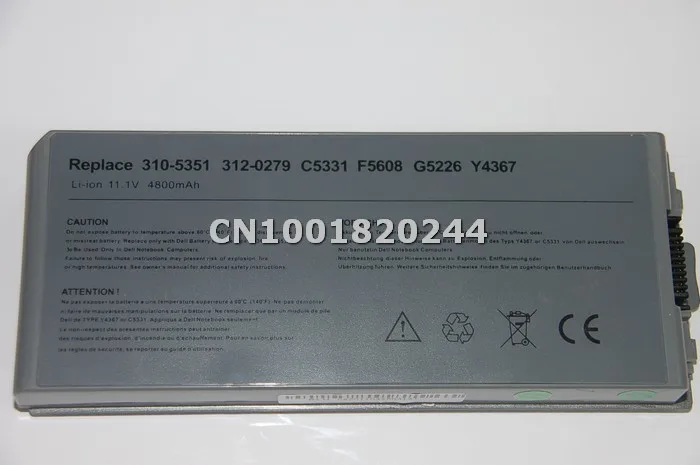 Apexway Аккумулятор для ноутбука Dell Latitude D810 Precision M70 310 5351 312 0279 C5331 C5340 D5505 D5540 F5608 G5226