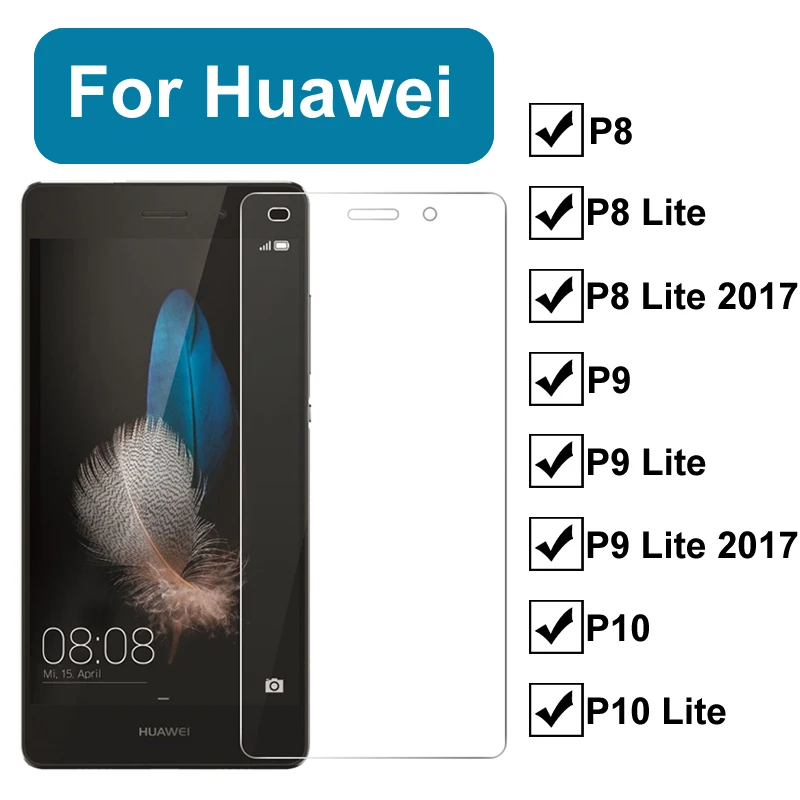Защитное стекло для huawei p 8 lite p8 p9 p10 8 9 10 8 lite 9lite 10lite huawey закаленное стекло для защиты экрана flim