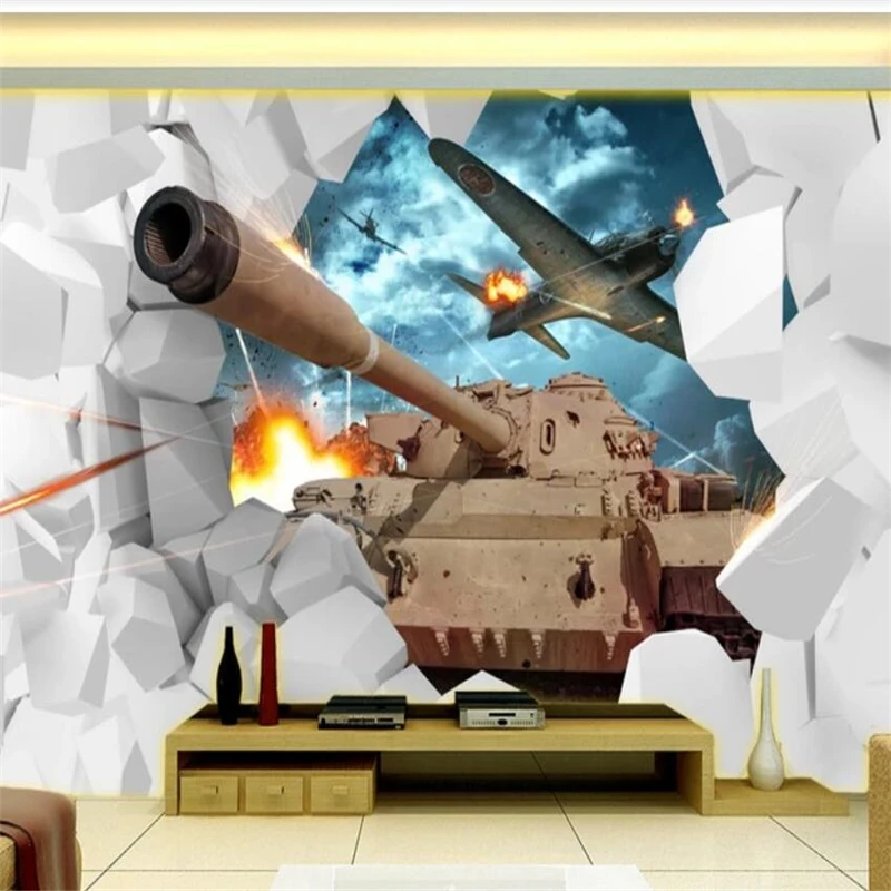 Обои на заказ обои 3D стерео Танк гостиная спальня детская комната ТВ фоновая