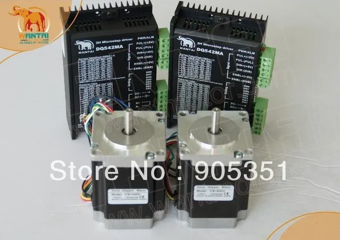 Лидер продаж! Wantai 2 осевой шаговый двигатель Nema 23 57BYGH633 270oz in + Драйвер DQ542MA 4.2A 50V
