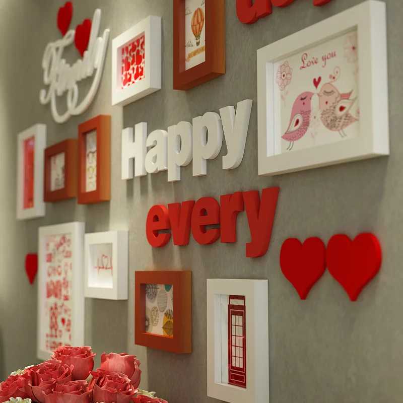 Lanskayaya Sweet Love Набор деревянные стены фото коллаж кадров для Свадебные украшения DIY