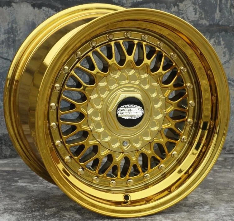Gold Chrome BS RS 17 Inch 17x8.5 17x10.0 4x100 4x114.3 5x100 5X114.3 Car Alloy Wheel Rims