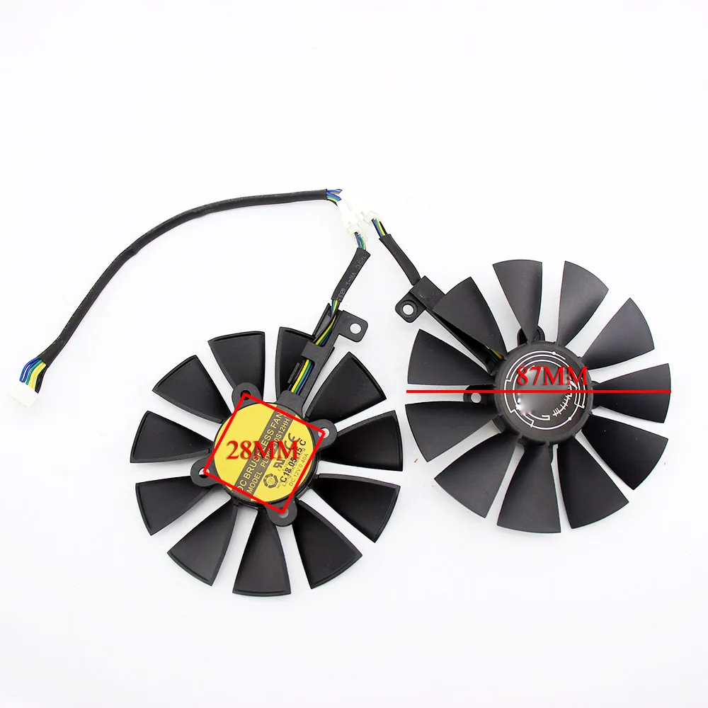 2 шт. 87 мм охлаждающий вентилятор для графической карты ASUS DUAL GeForce GTX1060 O6G PLD09210S12HH