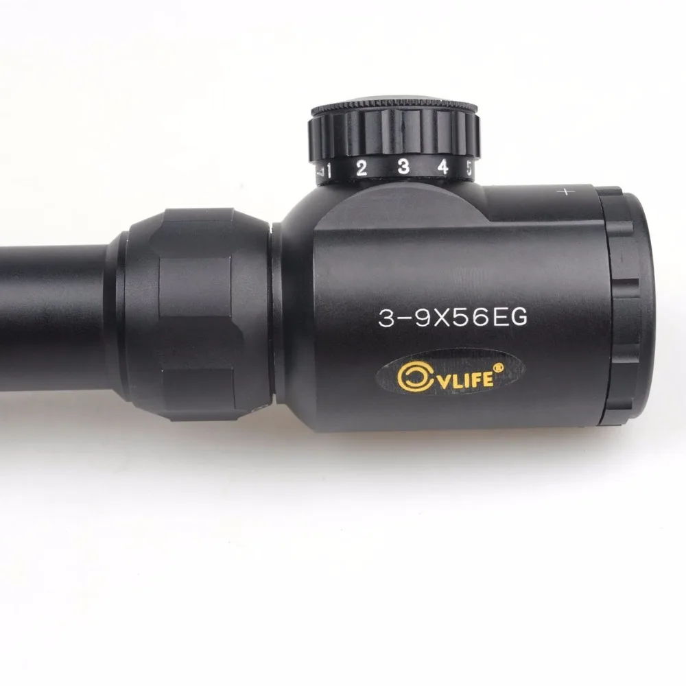 CVLIFE Тактический 3-9X56 красный и зеленый Mil-dot Оптика с подсветкой охотничий прицел пневматической винтовки с свободные крепления