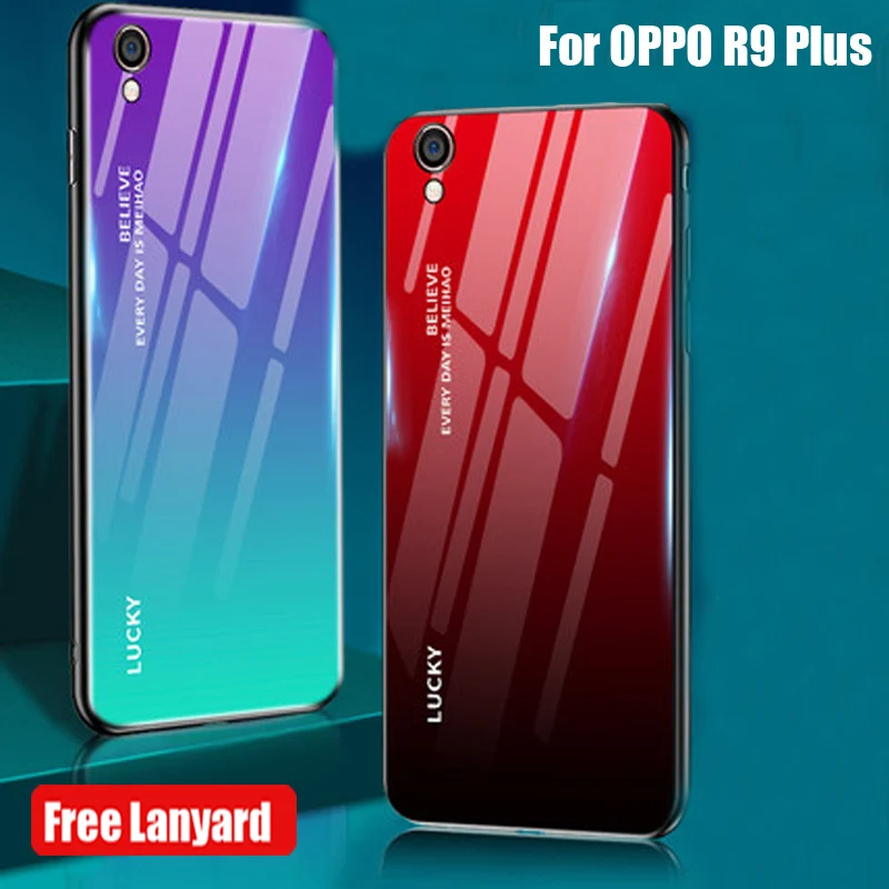 6 ''чехол для OPPO R9 Plus чехол R 9 градиентный из закаленного стекла телефона OPPOR9