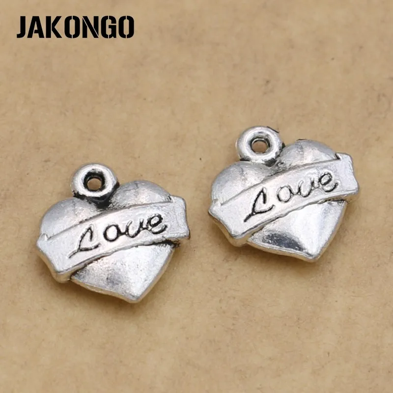 

Античное посеребренное Сердце Любовь Шарм Подвески для ювелирных изделий Аксессуары для изготовления браслетов DIY 15x10 мм 15 шт./лот