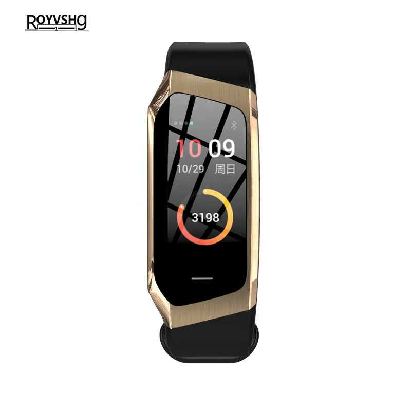 gold black E18 Смарт-часы для мужчин wo для мужчин водонепроницаемый браслет relogio фитнес-трекер сердечного ритма мониторинг сна спортивные Смарт-часы подарок для девушки - Цвет: gold black