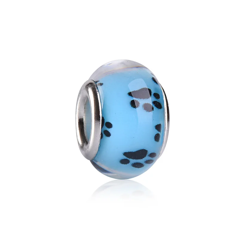 50 шт. кавайные пластиковые бусины с принтом лапы животных разделители для