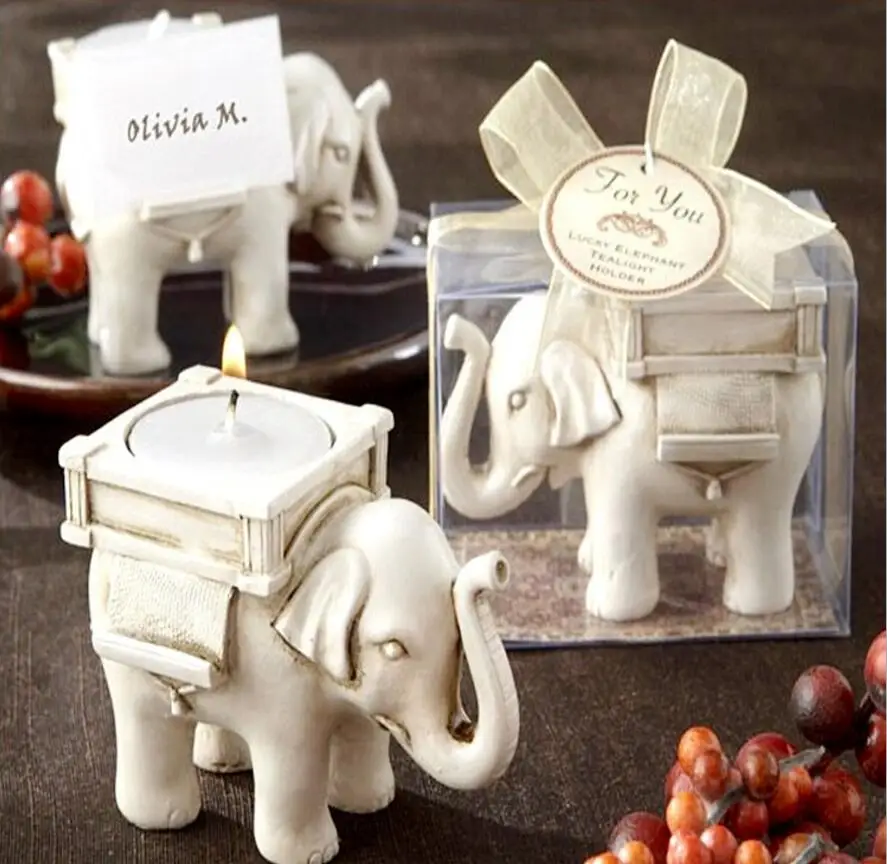 

10pcs Elephant Candle Candle Wedding Baby Shower Birthday Souvenirs Gifts Favor Packaged with PVC Box