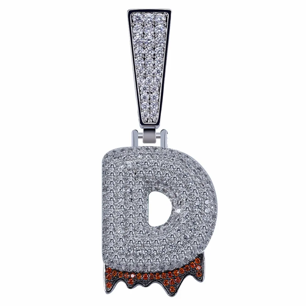С большой пряжкой на лодыжке подвески-буквы ожерелья Bling льдом с фианитами