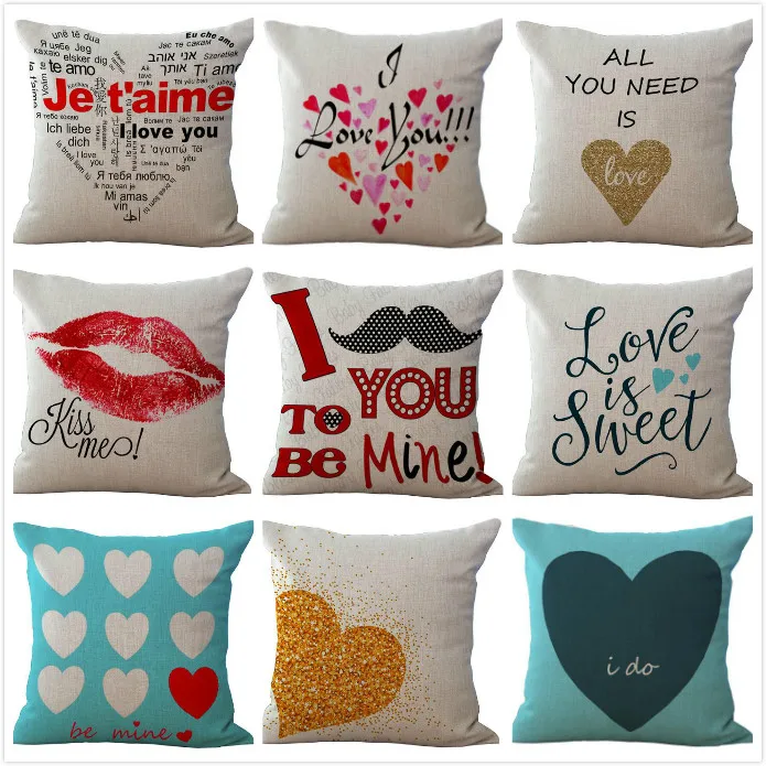 Новинка для влюбленных свадеб любовь наволочка льняной подушки жаккардовый