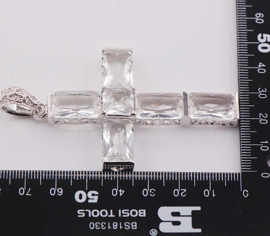 Подвеска TE427 с белым кристаллом из стерлингового серебра 925 пробы|f pendant|925 sterling silver