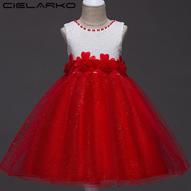 Cielarko Girls Dress Shiny Children Lace Party Dresses Pageant Baby Birthday Vestidos Ball Gowns Kids Wedding Clothing for Girl | Детская