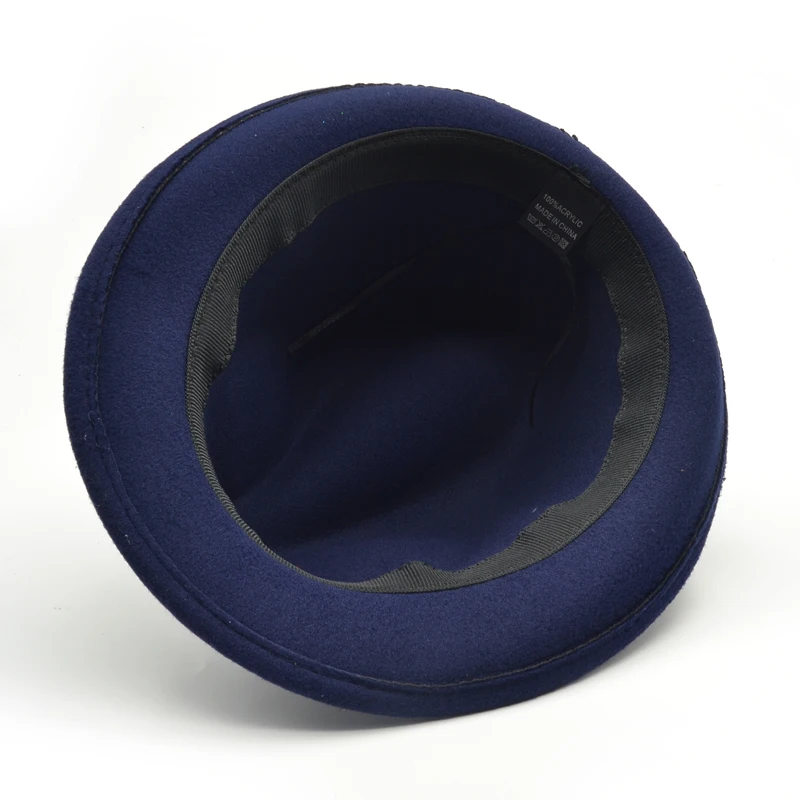 

Vintage Jazz Hats Women Wool Fedoras Feather Decor Solid Color Felt Trilby Cap Church Hat Casual Gentleman Caps Male Fedoras