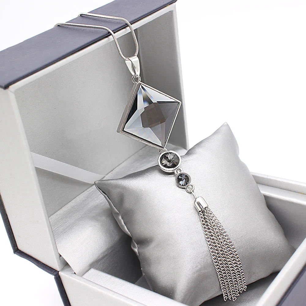 necklace Новинка модные женские туфли кулон Цепочки и ожерелья большой площади прямая Длинная цепочка, со стразами, свитер с кисточками Цепочки и ожерелья, украшения для женщин и девочек колье femme - Окраска металла: necklace