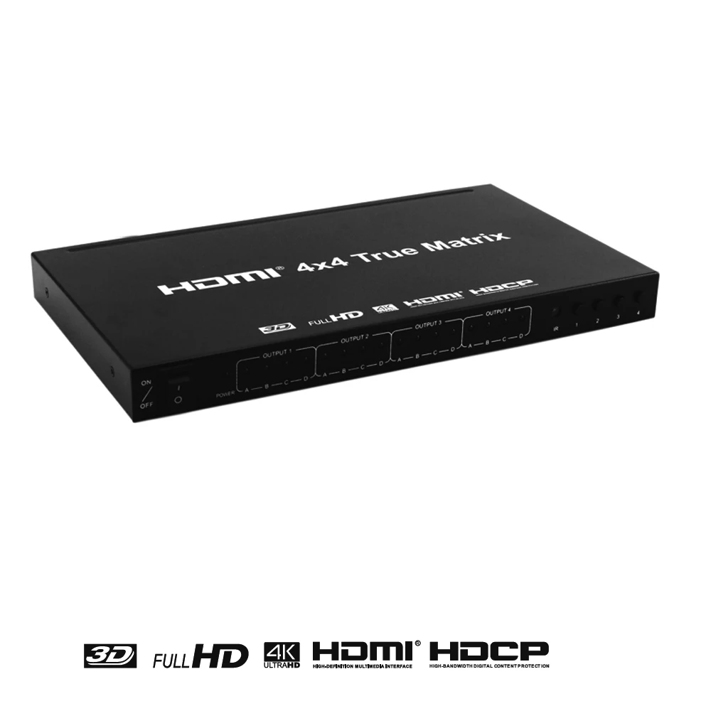Матричный коммутатор 4K HDMI 4x4 с дистанционным управлением Переключатель V1.4