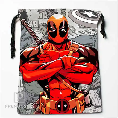 Drawstring Bags Пользовательские Дэдпул мешки Drawstring печати для хранения мода путешествия мини-сумка Плавание Пеший Туризм игрушки мешок Размеры 18x22 см#171208-02 - Цвет: Drawstring Bags