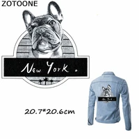 zotoone cool fashion new york dog iron on patches heat transfers for clothes cartoon punk patches applique stripes on clothes e