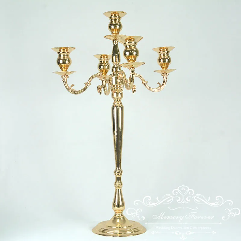 10 шт. 80 см высокий 5 рук подсвечник металлический золотой канделябр для свадьбы приемный стол центральный Декор