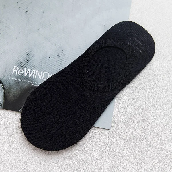 Navy Socks 10 шт. = 5 пар/партия, летние мужские хлопковые короткие носки для мужчин, Нескользящие силиконовые однотонные короткие мужские носки с животными, носки-тапочки, Meias - Цвет: Navy Socks
