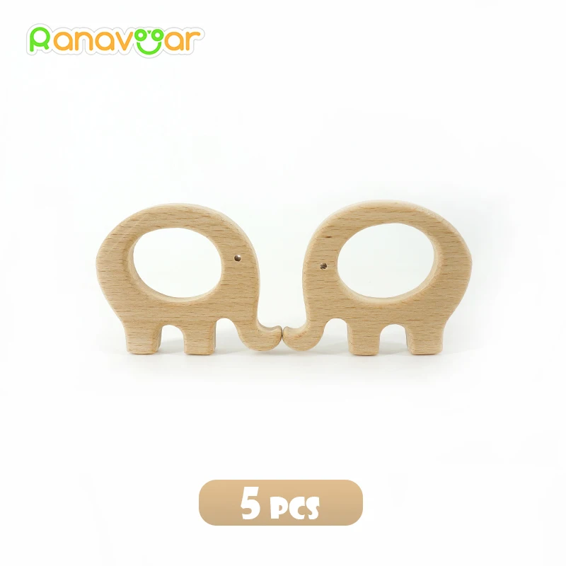 5 elephant Ranavoar новые деревянные Прорезыватели 10 шт./5 шт. Натуральный Детский грызунок органические экологически чистые зубцы из древесины держатель детский Прорезыватель - Цвет: 5 elephant