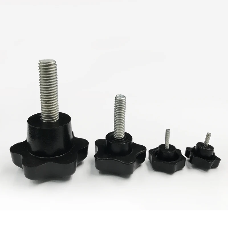 

10pcs M4 black plum handle pentagonal screw star bakelite hand screws bolt home decoration bolts 10mm-20mm length