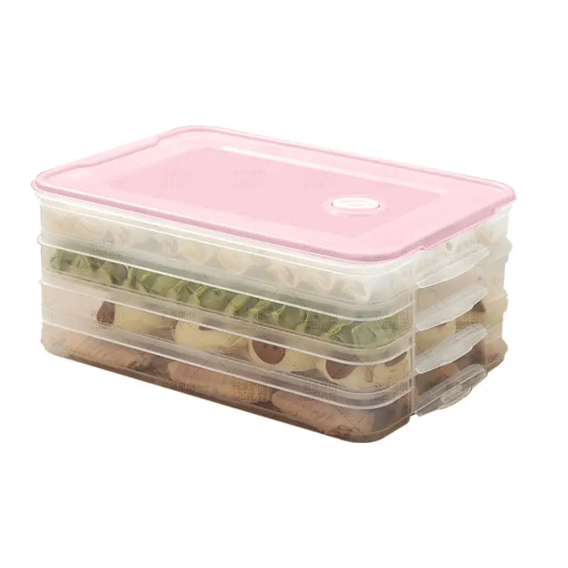 4 layers 1 lid Пластиковый контейнер для фруктов и овощей холодильник для хранения микроволновой печи контейнер с крышкой кухонные коробки для хранения - Цвет: 4 layers 1 lid