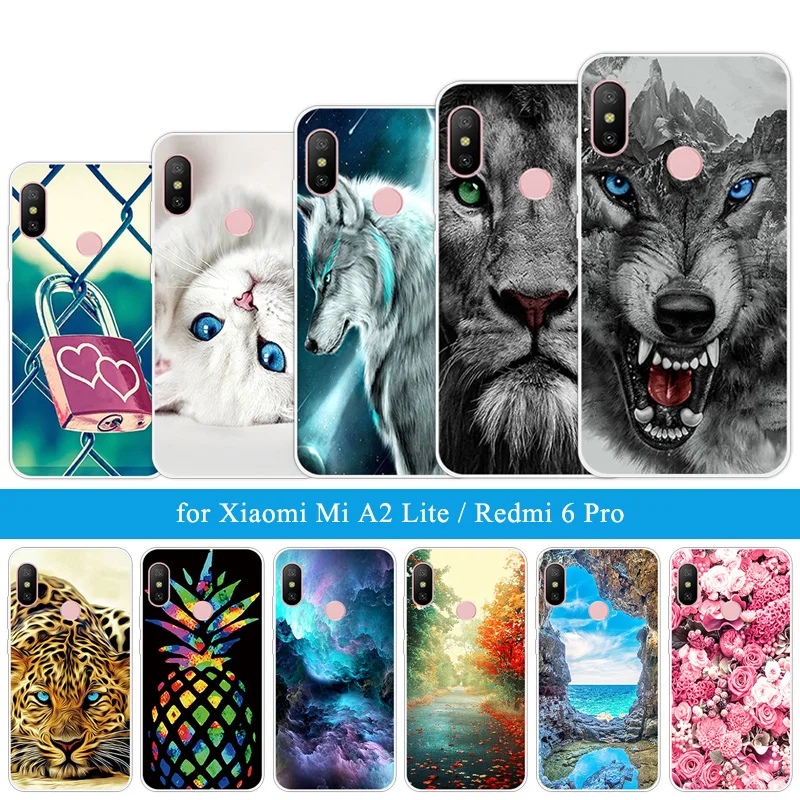 Для Xiaomi RedMi Note 4 4X 6 Pro прозрачная Роскошная Силиконовая задняя крышка с волком для