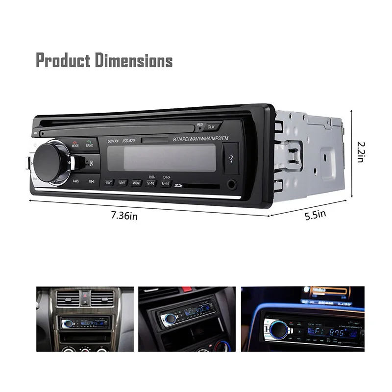 Автомобильный мультимедийный плеер 12 В FM Aux вход MP3 Bluetooth SD USB|Автомобильные