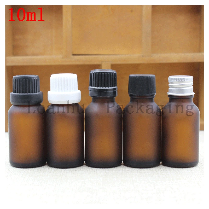 10 ml Brown Frosting Glass Essential oil Bottle Plug Within The Flat Cover Frosted Repackaging Dilute Spot Empty Bottles