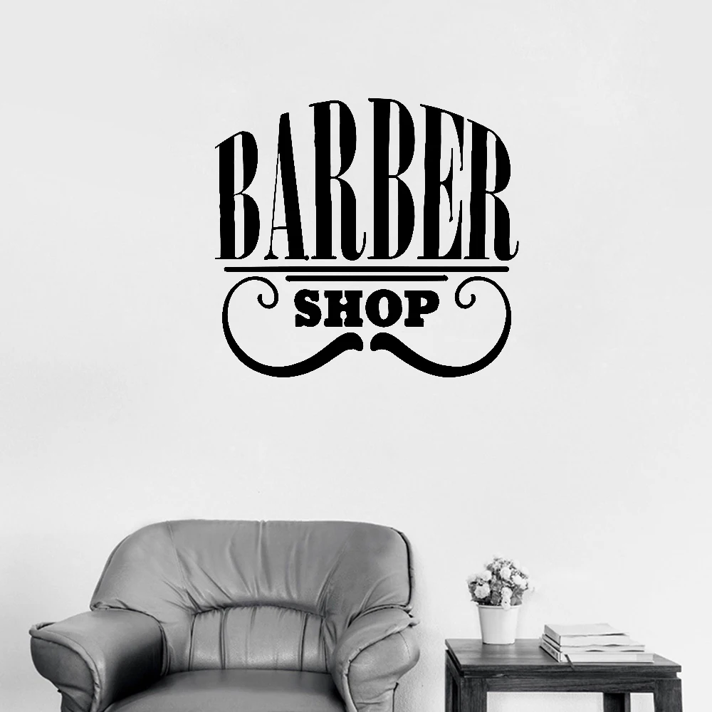 

Новые виниловые наклейки на стену с логотипом парикмахерской, художественные наклейки на стену для парикмахерской, стикеры для украшения интерьера, s LC481