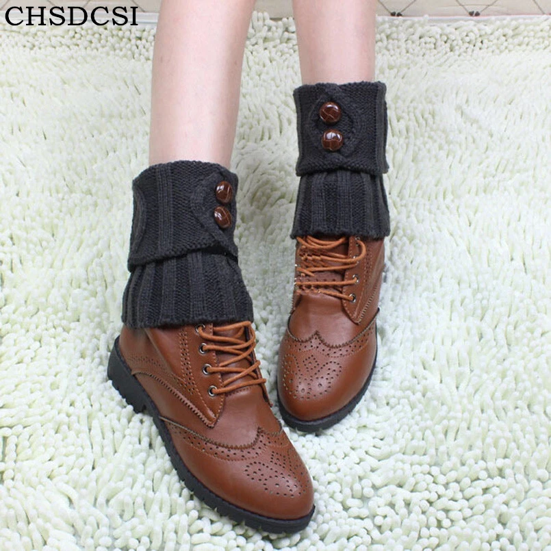 Женские вязаные носки CHSDCSI популярные крючком мягкие зимние теплые гетры модные
