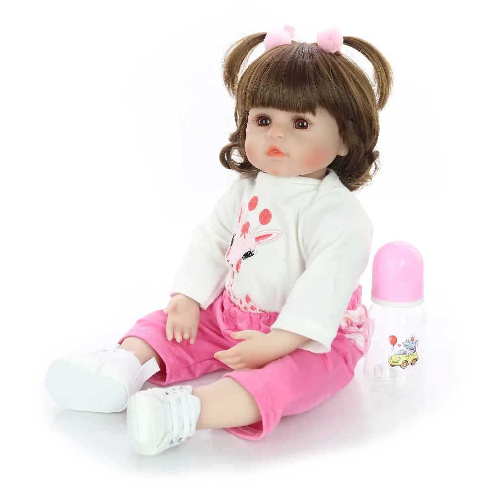 Кукла bebes reborn 47 см супер милая мягкая силиконовая ткань для маленькой девочки