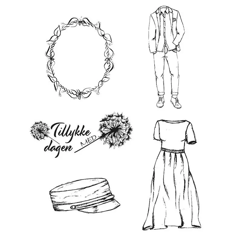 Формальное платье цветок прозрачный силиконовый штамп Сделай Сам Скрапбукинг