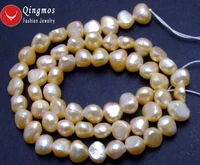qingmos pink baroque pearl beads beads for jewelry making with 5 6mm natural pink freshwater pearl strand loose 14 los619