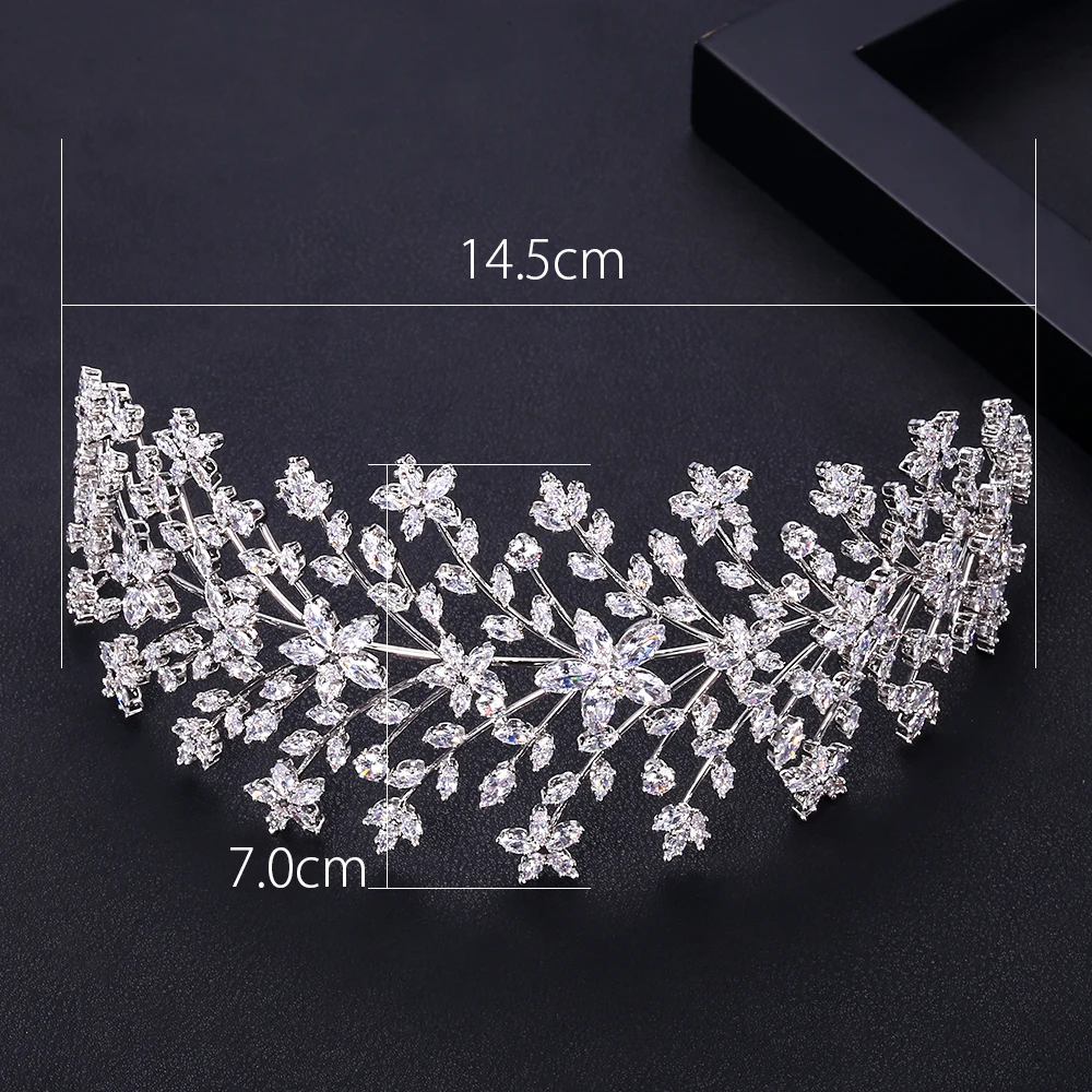 Jankelly Модные женские свадебные головные уборы с кубиком циркония оптовая продажа