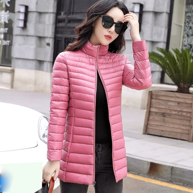 

2019 New Arrival Women's Long Section Cotton Coat Collar Female Cotton Padded Black/Red Color Lady Winter Warm Outwear Clothing