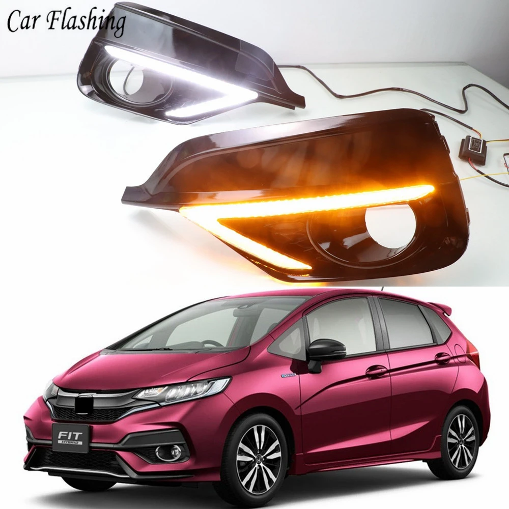 2 шт. для Honda Fit Jazz Sport RS 2018 2019 отложным воротником желтый сигнал реле