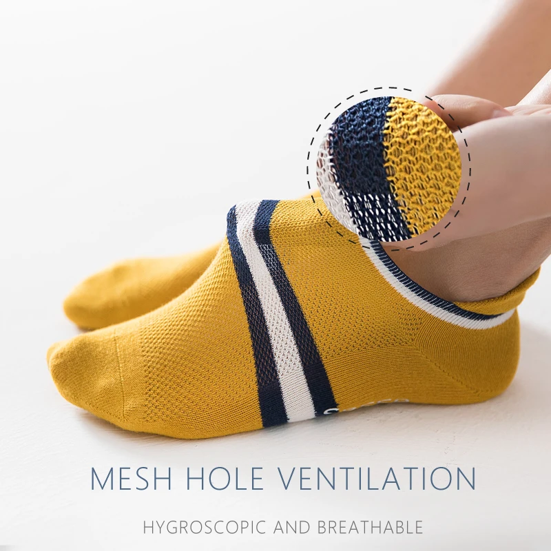 Мужские носки хлопковые сетчатые невидимые по щиколотку мягкие мужские и