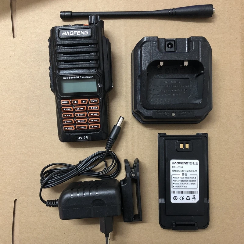 2 шт.) BaoFeng UV 9R рация 8 Вт большая мощность водонепроницаемый IP 67 дальность 10 км двухстороннее радио baofeng UV-9R приемопередатчик