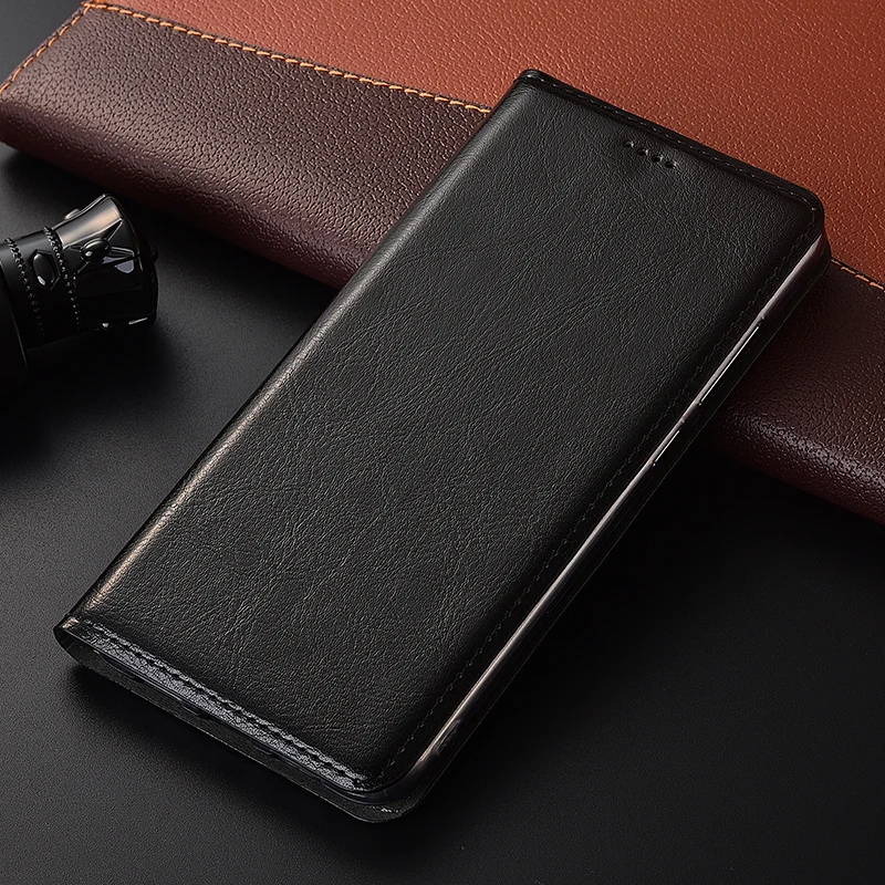 Роскошный чехол для телефона, чехол для Asus Zenfone Max Pro M1 ZB602KL, чехол из натуральной кожи с откидной крышкой и подставкой, дизайнерский чехол для телефона - Цвет: Черный