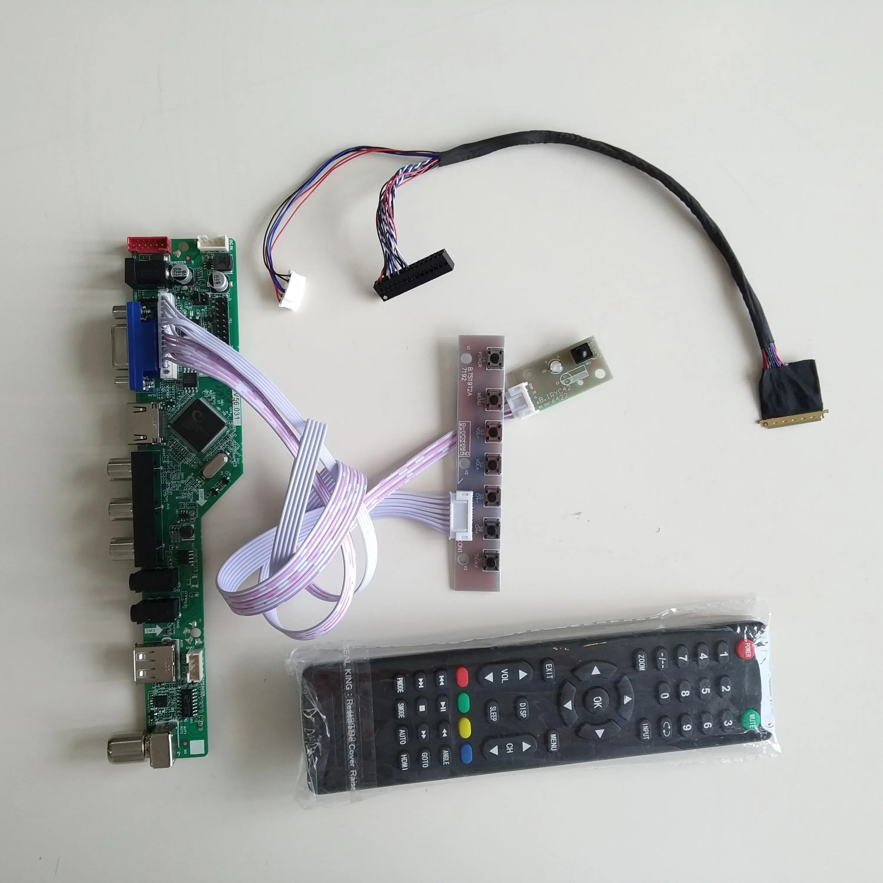 

VGA AV TV USB LCD LED TV AUDIO Controller Board DIY For LTN156HT01-201 15.6" 1920×1080 Moniter Card